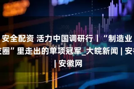 安全配资 活力中国调研行丨“制造业朋友圈”里走出的单项冠军_大皖新闻 | 安徽网