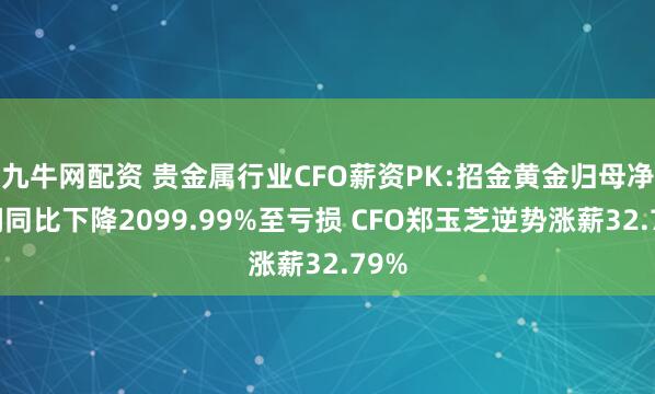 九牛网配资 贵金属行业CFO薪资PK:招金黄金归母净利润同比下降2099.99%至亏损 CFO郑玉芝逆势涨薪32.79%
